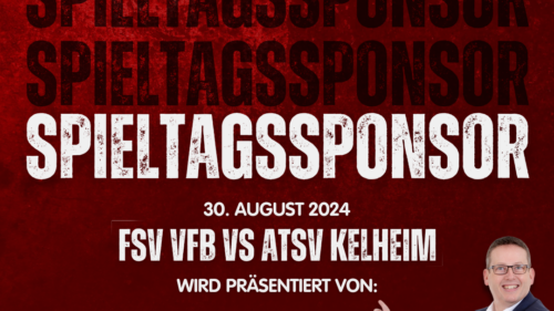 Plakat für den Spieltagssponsor